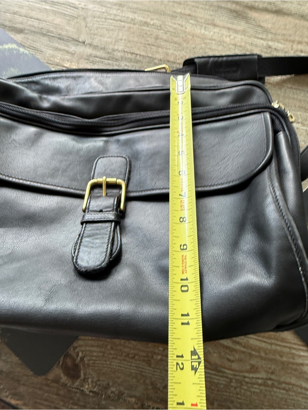Coach Vintage black leather Briefcase Messenger brass with shoulder strap - Picture 16 of 16